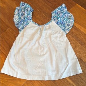 Jacadi cotton Liberty print top- size 6- perfect condition. Cross back.